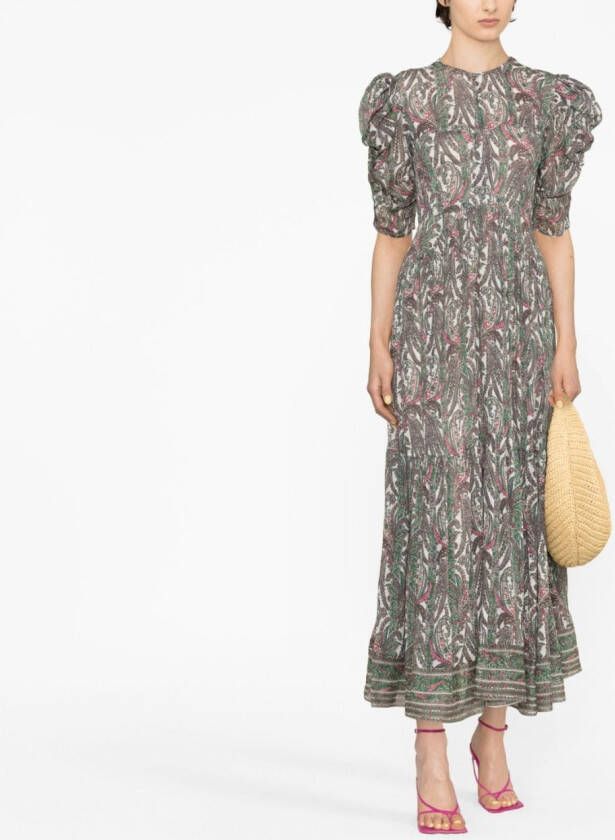 ISABEL MARANT Maxi-jurk met paisley-print Wit