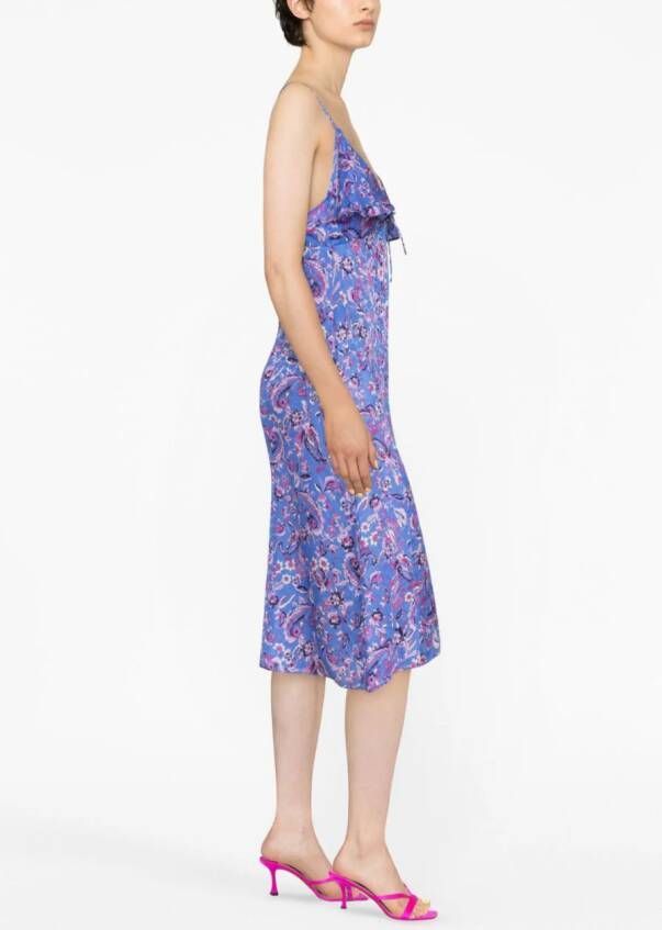 ISABEL MARANT Midi-jurk met bloemenprint Blauw
