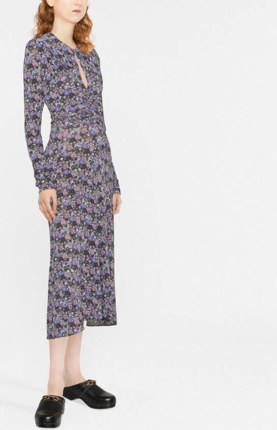 ISABEL MARANT Midi-jurk met bloemenprint Grijs