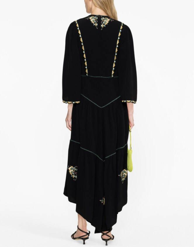 ISABEL MARANT Midi-jurk met borduurwerk Zwart