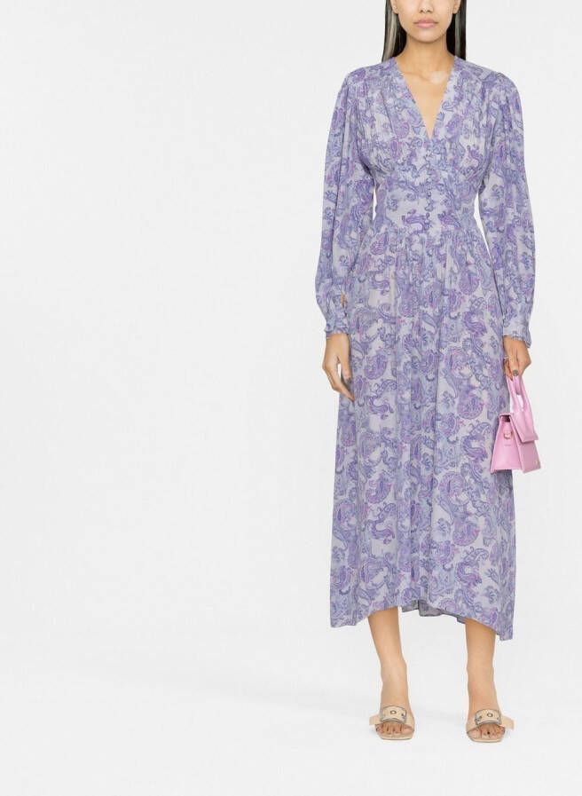 ISABEL MARANT Midi-jurk met paisley-print Blauw