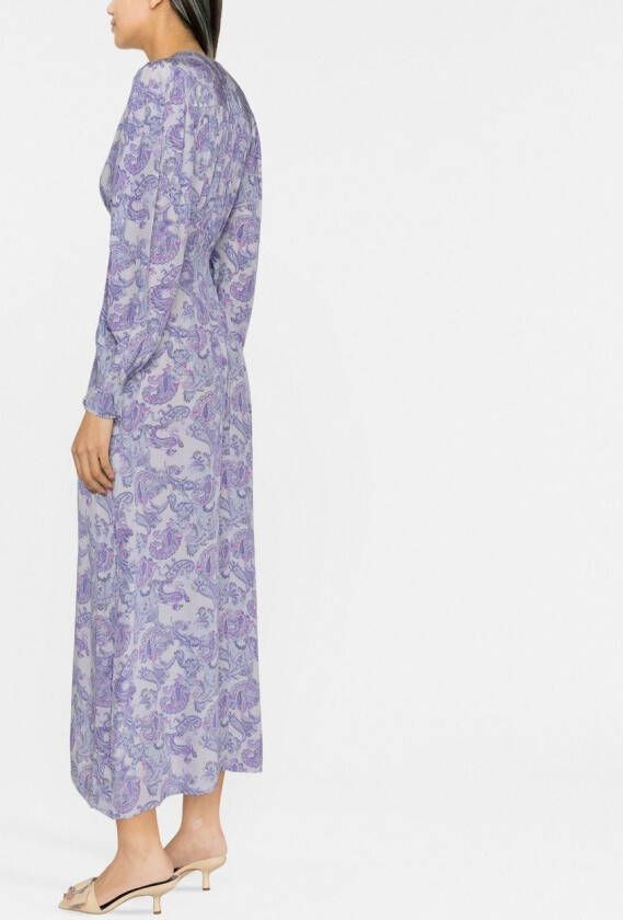 ISABEL MARANT Midi-jurk met paisley-print Blauw