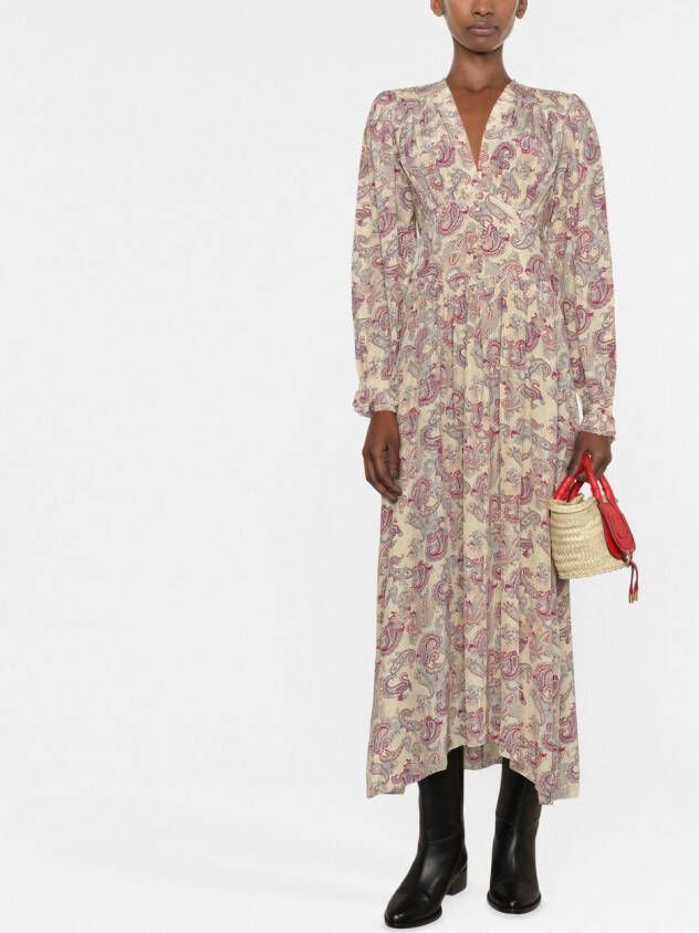 ISABEL MARANT Midi-jurk met paisley-print Geel