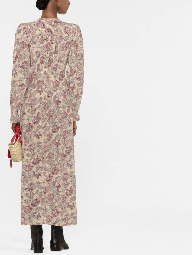 ISABEL MARANT Midi-jurk met paisley-print Geel