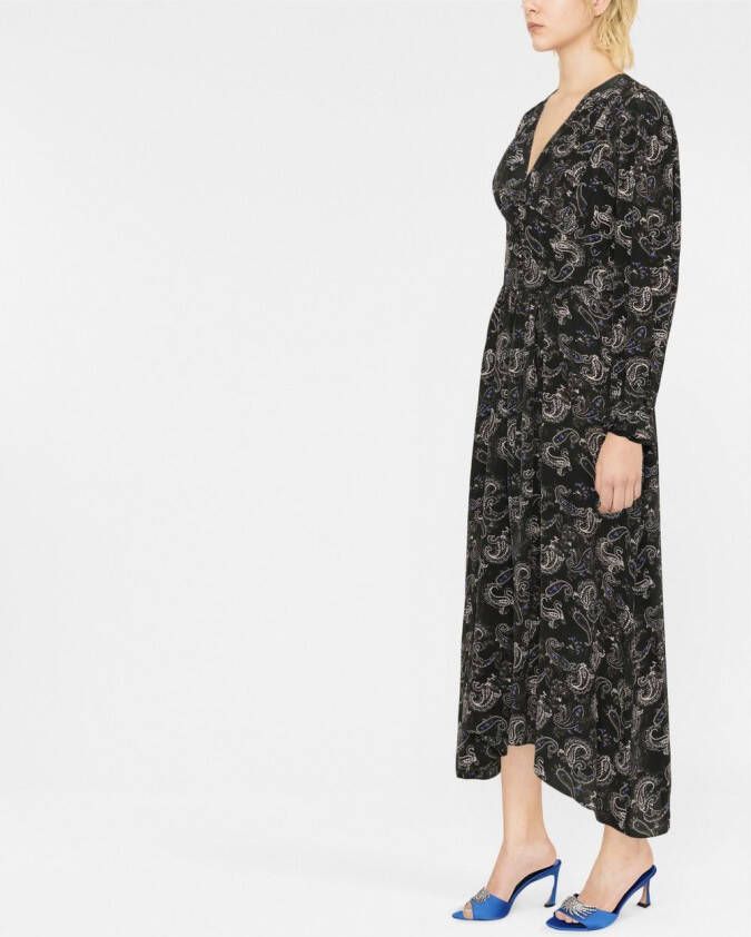 ISABEL MARANT Midi-jurk met paisley-print Zwart