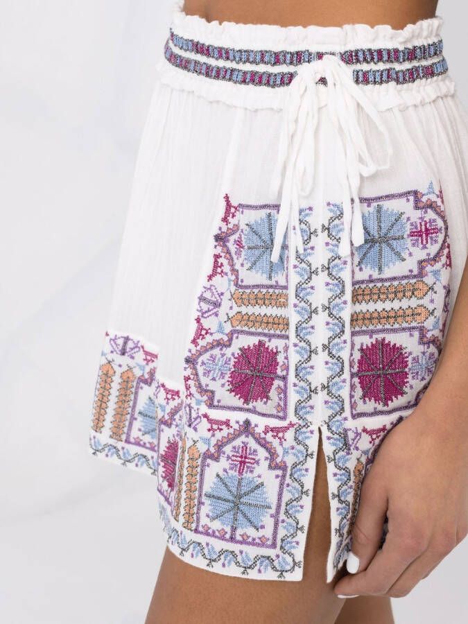 ISABEL MARANT Mini-rok met borduurwerk Wit