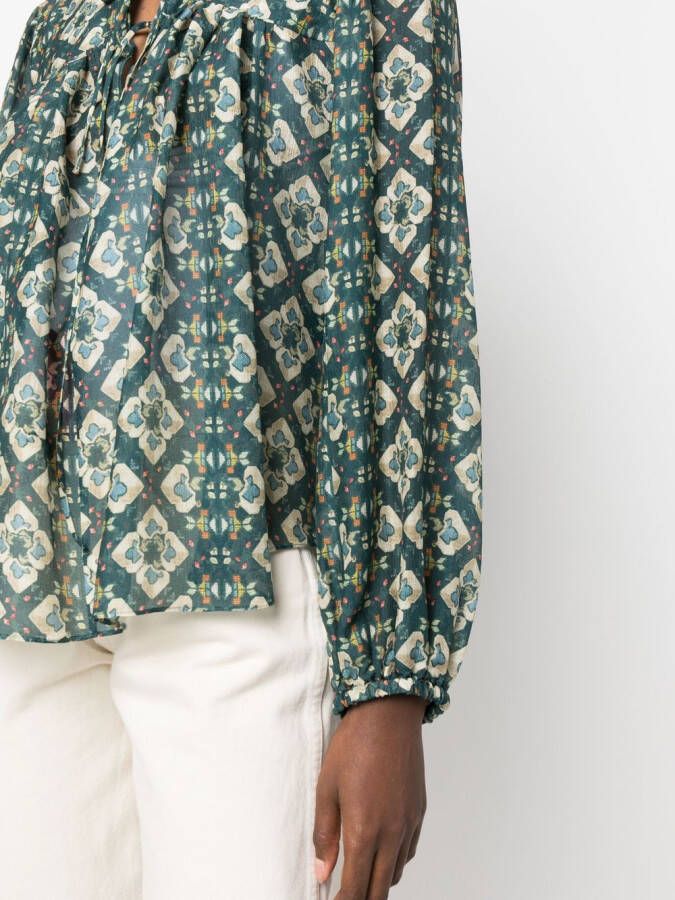 ISABEL MARANT Ametissa blouse met gestrikte voorkant Groen
