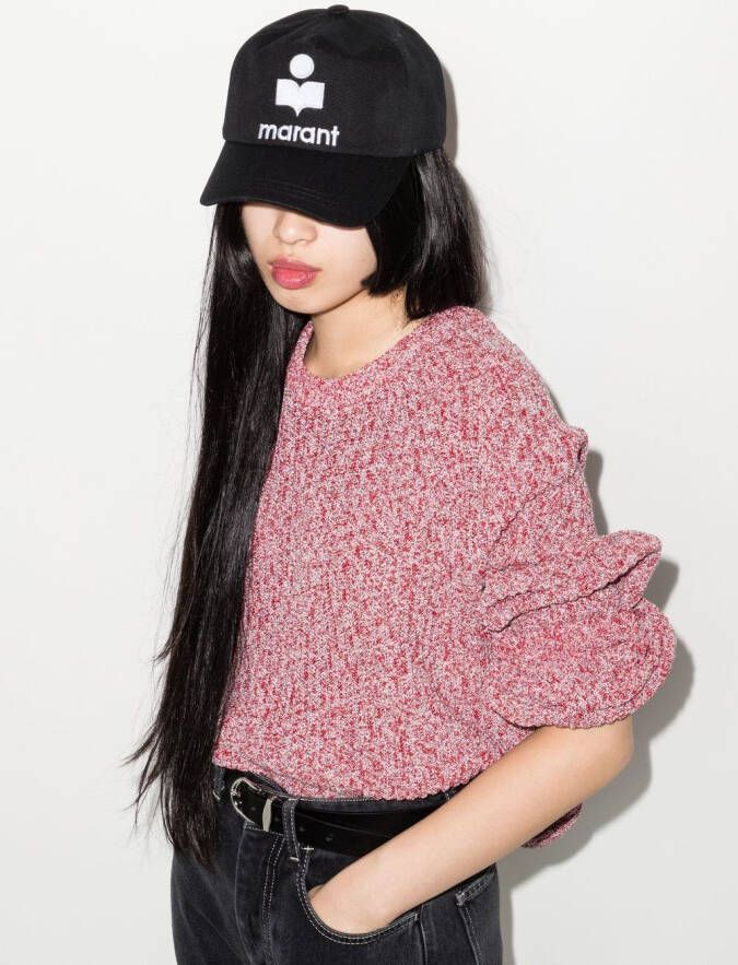 ISABEL MARANT Pet met geborduurd logo Zwart