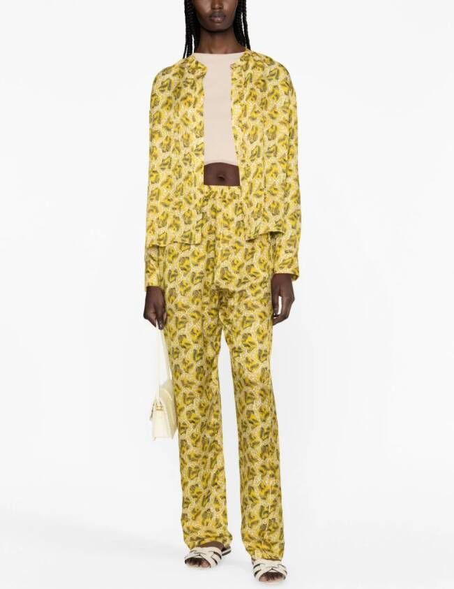 ISABEL MARANT Broek met grafische print Geel