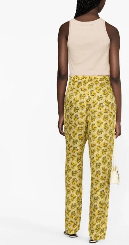 ISABEL MARANT Broek met grafische print Geel