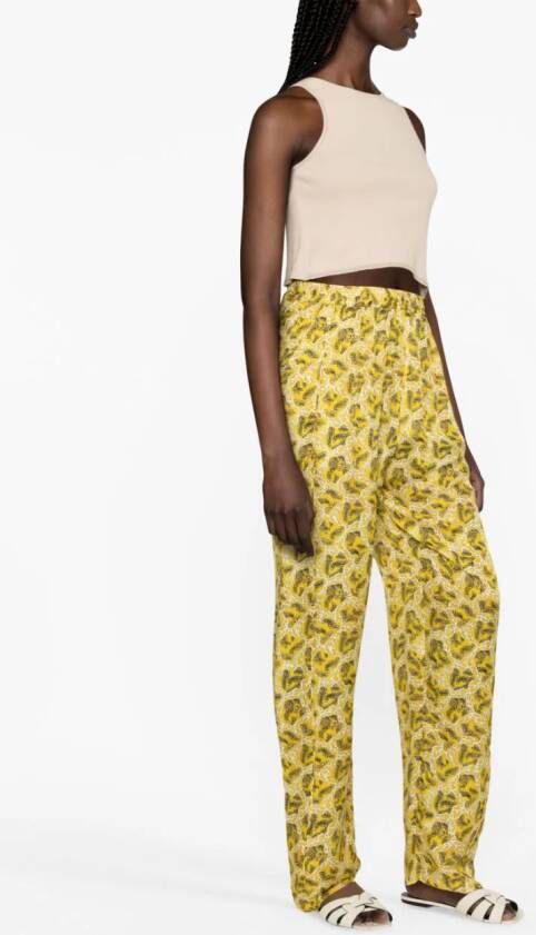ISABEL MARANT Broek met grafische print Geel
