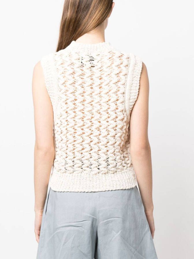 ISABEL MARANT Faye semi-doorzichtige top Beige