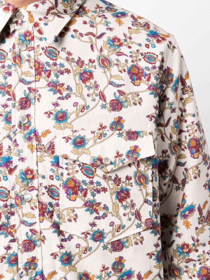 MARANT Shirtjack met bloemenprint Beige