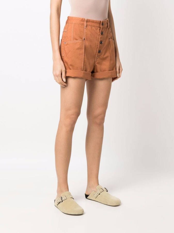 ISABEL MARANT Shorts met knoopsluiting Oranje