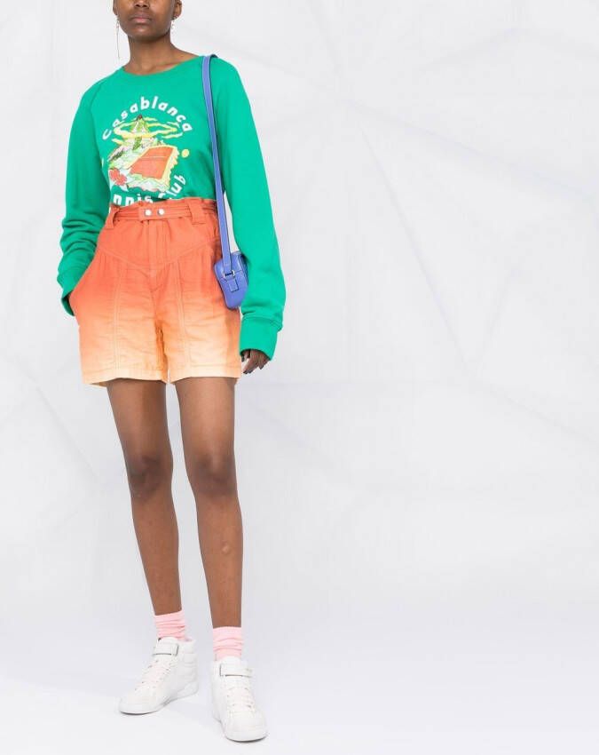 ISABEL MARANT Shorts met tie-dye print Oranje