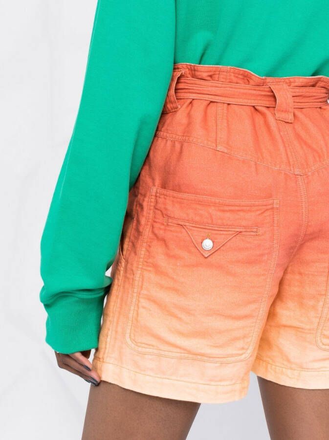 ISABEL MARANT Shorts met tie-dye print Oranje