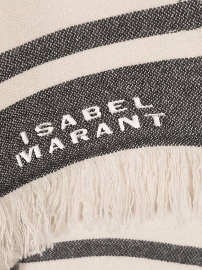 ISABEL MARANT Sjaal met geborduurd logo Beige