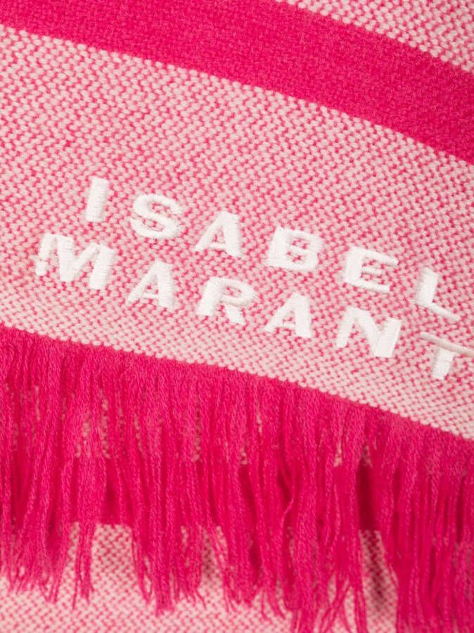 ISABEL MARANT Anika sjaal met borduurwerk Roze