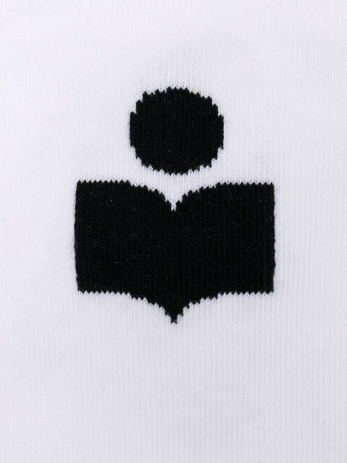 ISABEL MARANT Siloki sokken met intarsia logo Wit