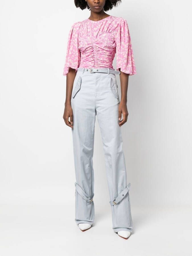 ISABEL MARANT Lidiane blouse met ruches Roze
