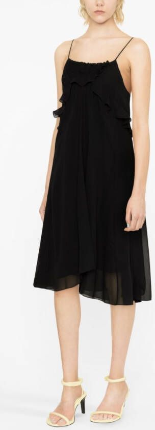 ISABEL MARANT Midi-jurk met vierkante hals Zwart