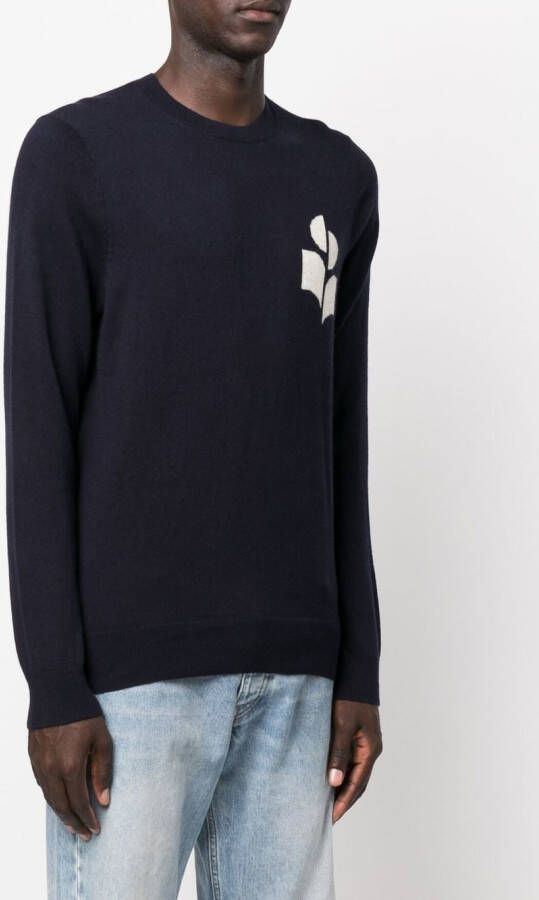 MARANT Evans logo-intarsia trui Blauw