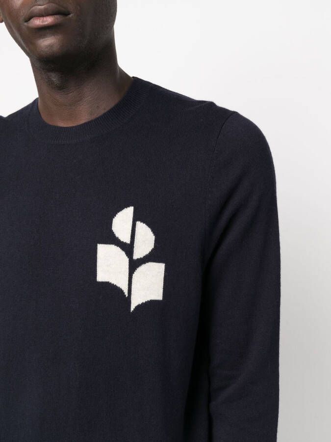 MARANT Evans logo-intarsia trui Blauw