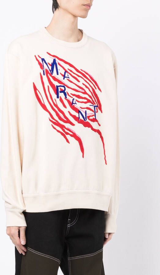 MARANT Sweater met logoprint Wit