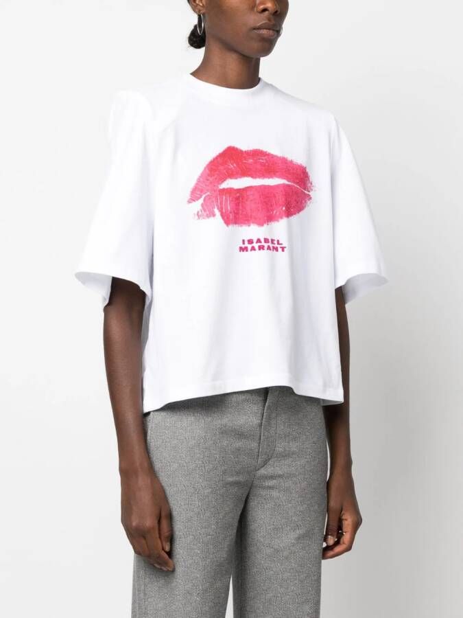 ISABEL MARANT T-shirt met lippenprint Wit