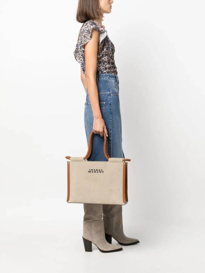 ISABEL MARANT Toledo katoenen shopper Beige