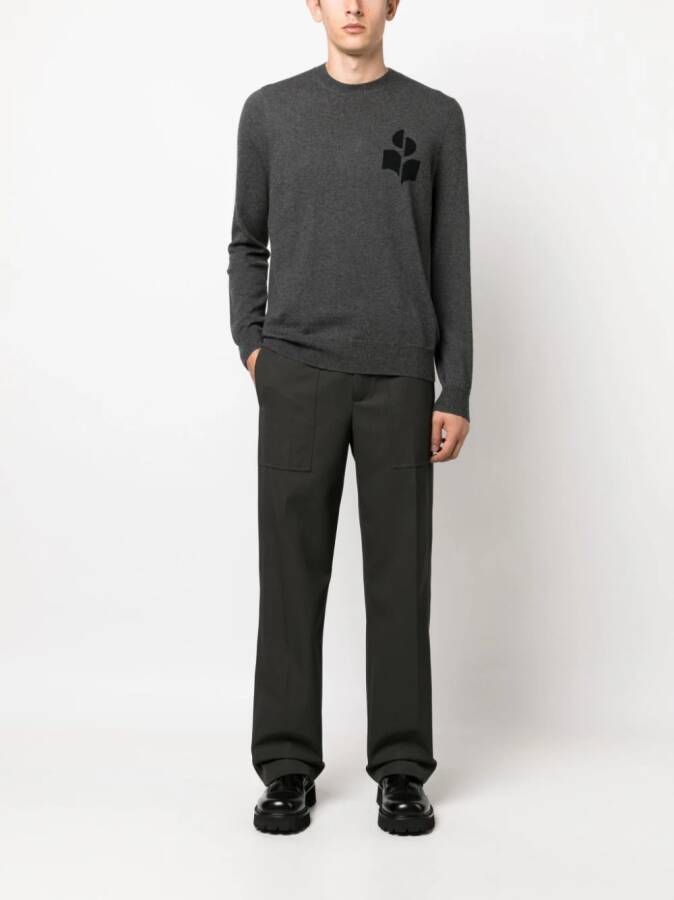 MARANT Evans logo-intarsia trui Grijs