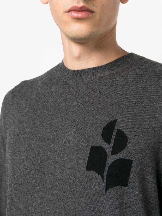 MARANT Evans logo-intarsia trui Grijs