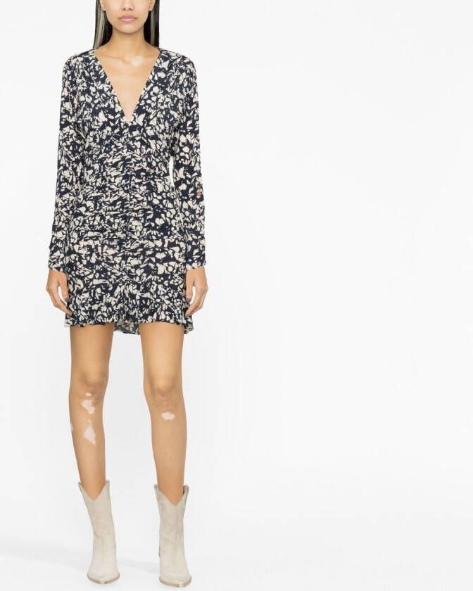 ISABEL MARANT Lara mini-jurk met bloemenprint Zwart