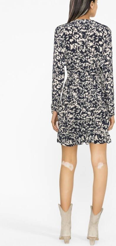 ISABEL MARANT Lara mini-jurk met bloemenprint Zwart