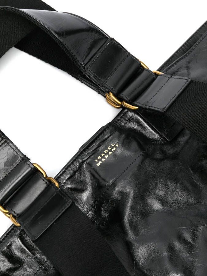 ISABEL MARANT Wardy shopper met gekreukte afwerking Zwart