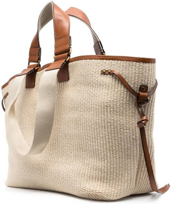 ISABEL MARANT Wardy shopper met geweven design Beige