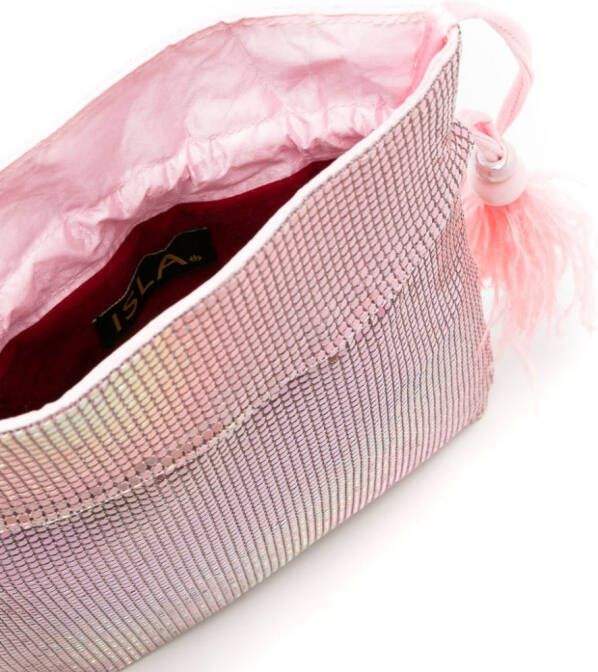 Isla Schoudertas met logoplakkaat Roze