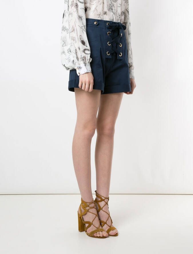 Isolda High waist shorts Blauw