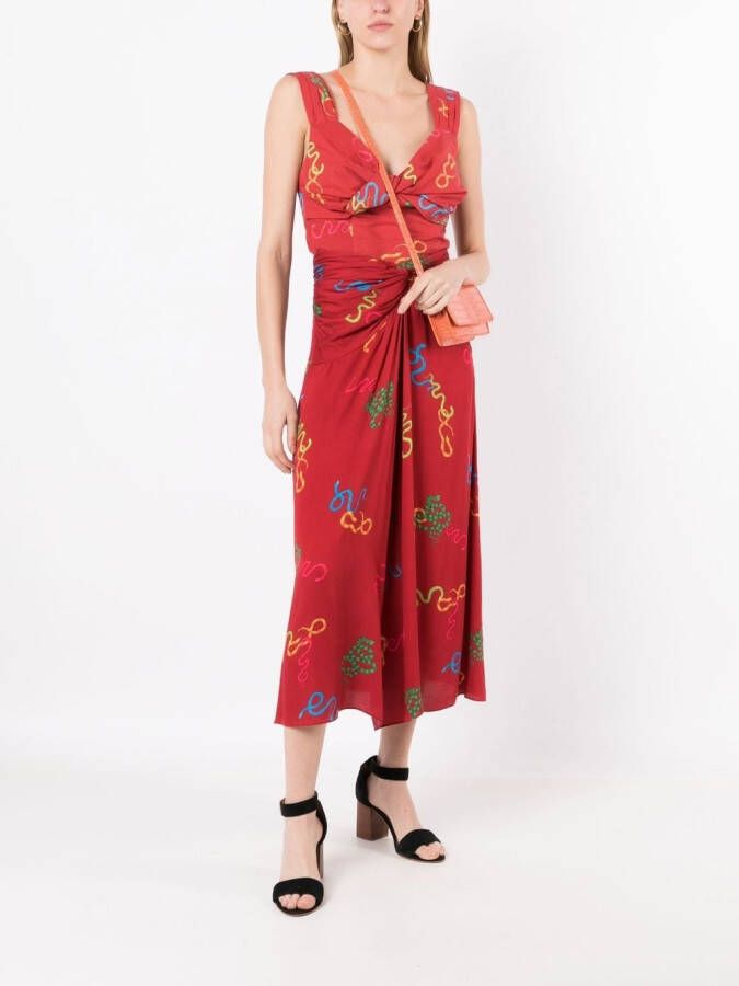Isolda Gedraaide rok Rood