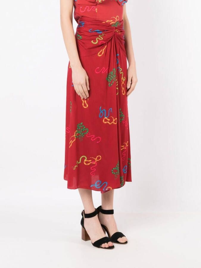 Isolda Gedraaide rok Rood