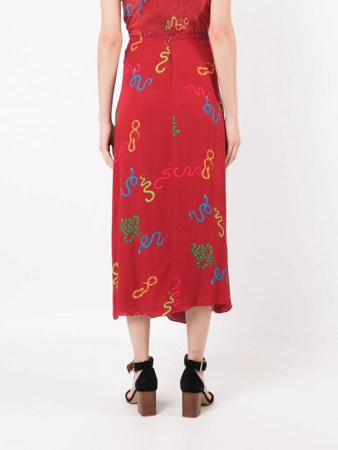 Isolda Gedraaide rok Rood