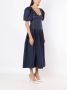 Isolda Geplooide jurk Blauw - Thumbnail 3