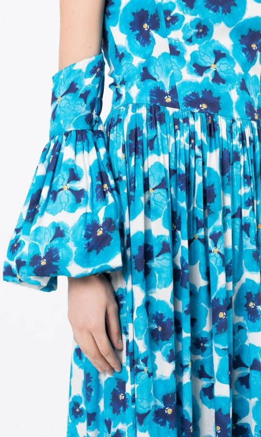 Isolda Jurk met bloemenprint Blauw