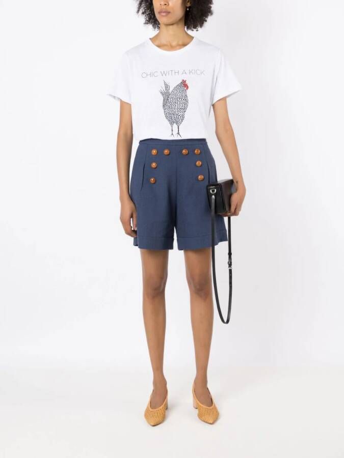 Isolda T-shirt met print Wit