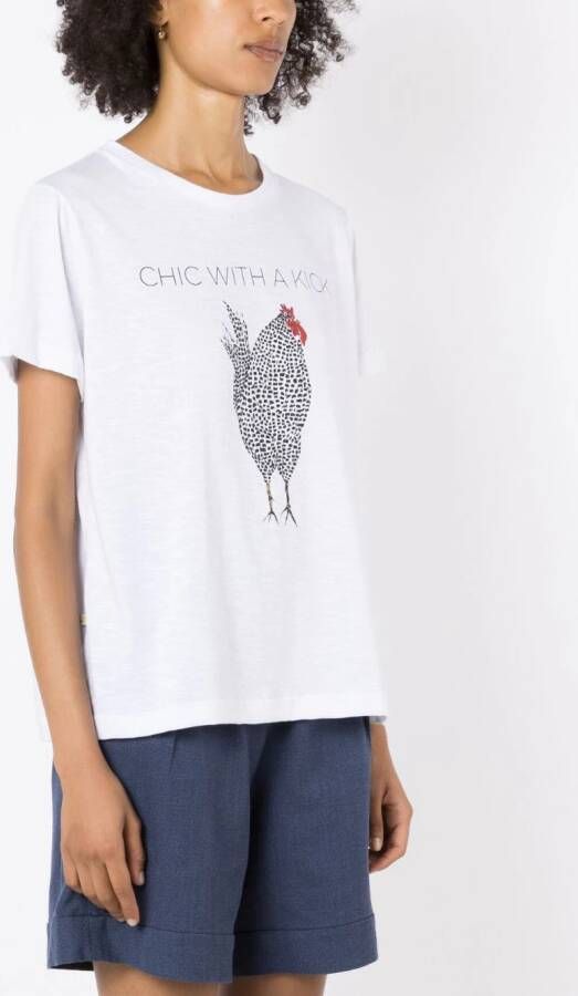 Isolda T-shirt met print Wit