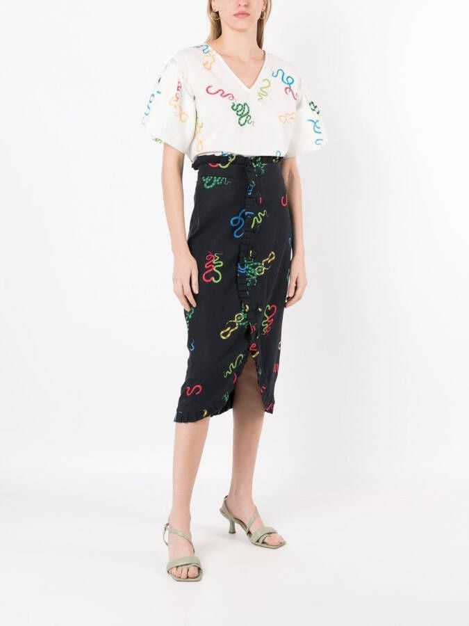 Isolda T-shirt met Sophia print Wit