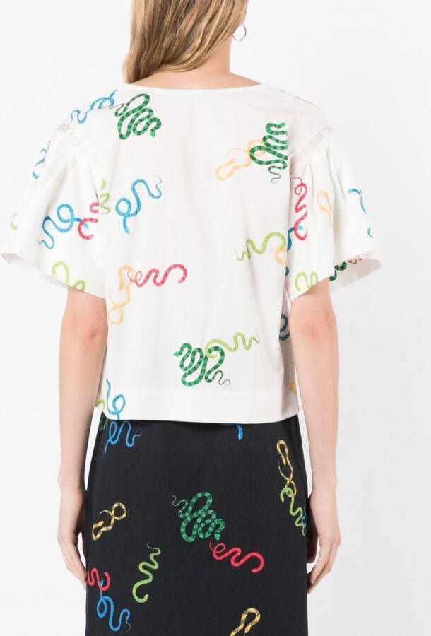 Isolda T-shirt met Sophia print Wit