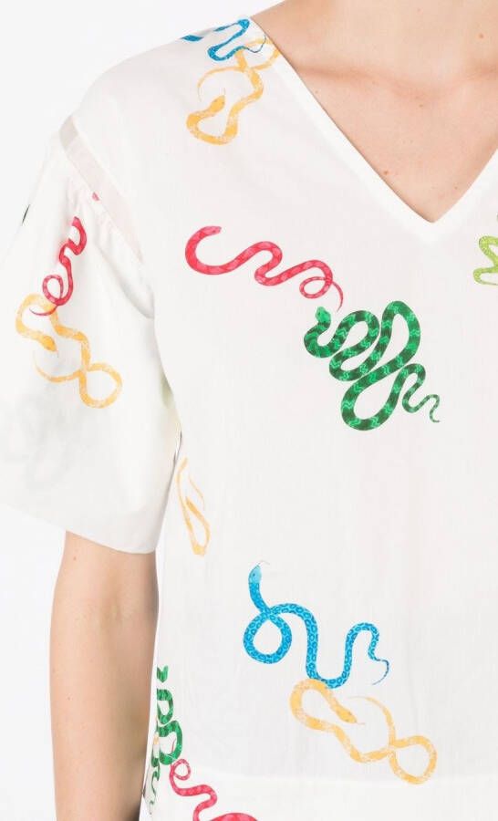Isolda T-shirt met Sophia print Wit