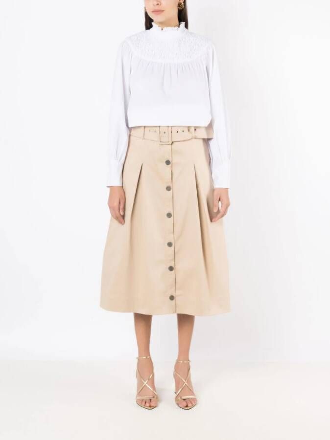 Isolda Virginia midi utility skirt Beige
