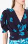 Isolda Wikkeltop met bloemenprint Blauw - Thumbnail 5